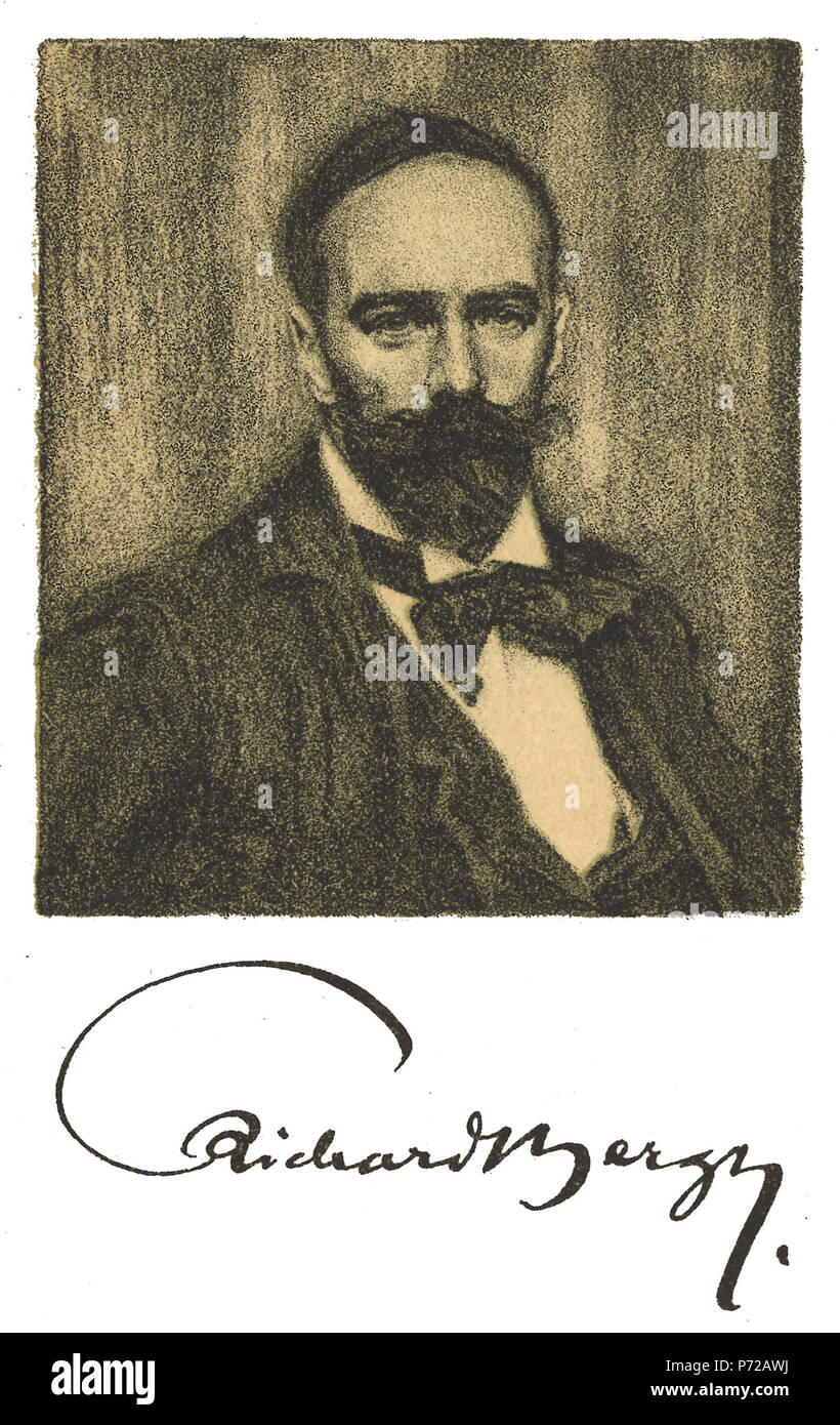 11 Bergh, Richard (självporträtt och autograf) Stockfoto