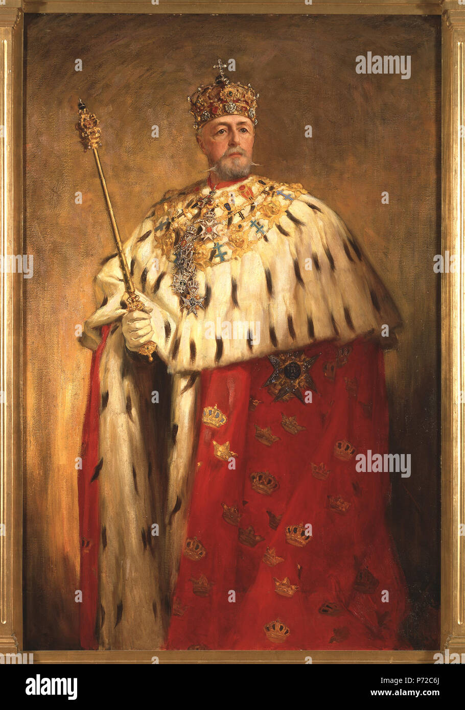 Oscar Björck: Oscar II. 2075 174 Grh Oskar II (Oskar Fredrik), 1829-1907, Kung av Sverige 1872 och av Norge 1872-1905 (Oscar Björck) - Nationalmuseum - 38942 Stockfoto