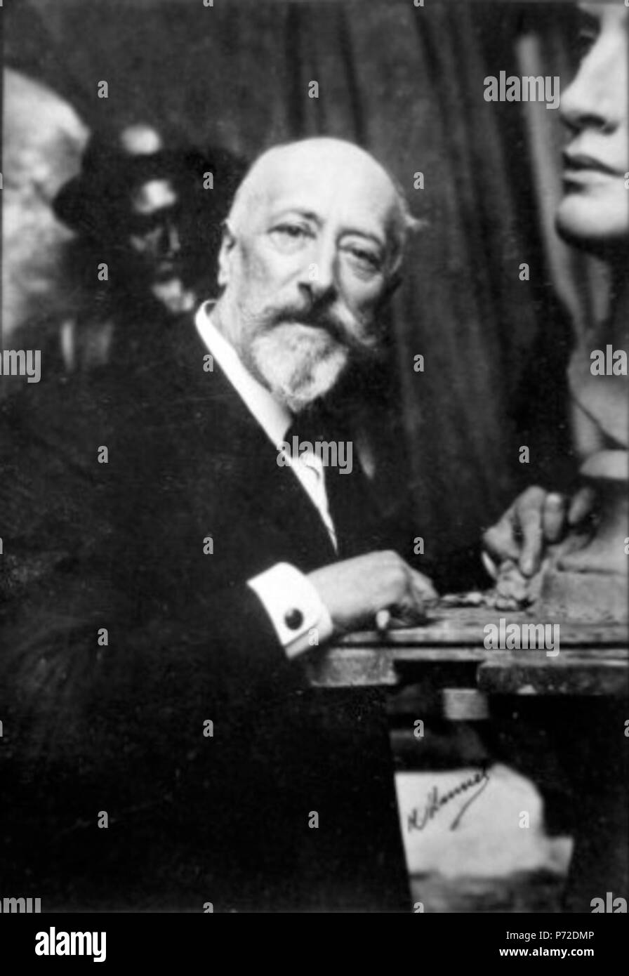 . Français: Portrait du Bildhauer Alfred Lenoir issu de la 3e Série de la Collection Félix Potin (Vers 1920) Englisch: Bildhauer Alfred Lenoir auf einem Felix Potin 3e (Dritte) Sammlung Karte aus Frankreich (Ca. 1920) ca. 1920 53 Alfred-Lenoir-1920 Stockfoto