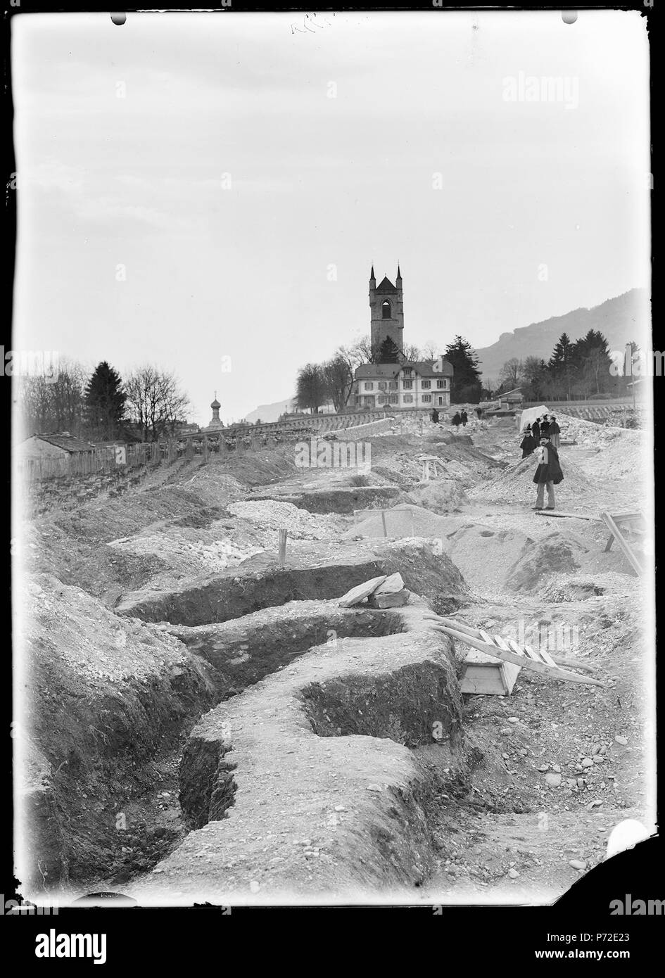 . Boulevard Saint-Martin: fouilles archéologiques de la nécropole celte (époque de La Tène) 1898.03-1898.04 9 CH-ACV AMH-C -0435 Stockfoto