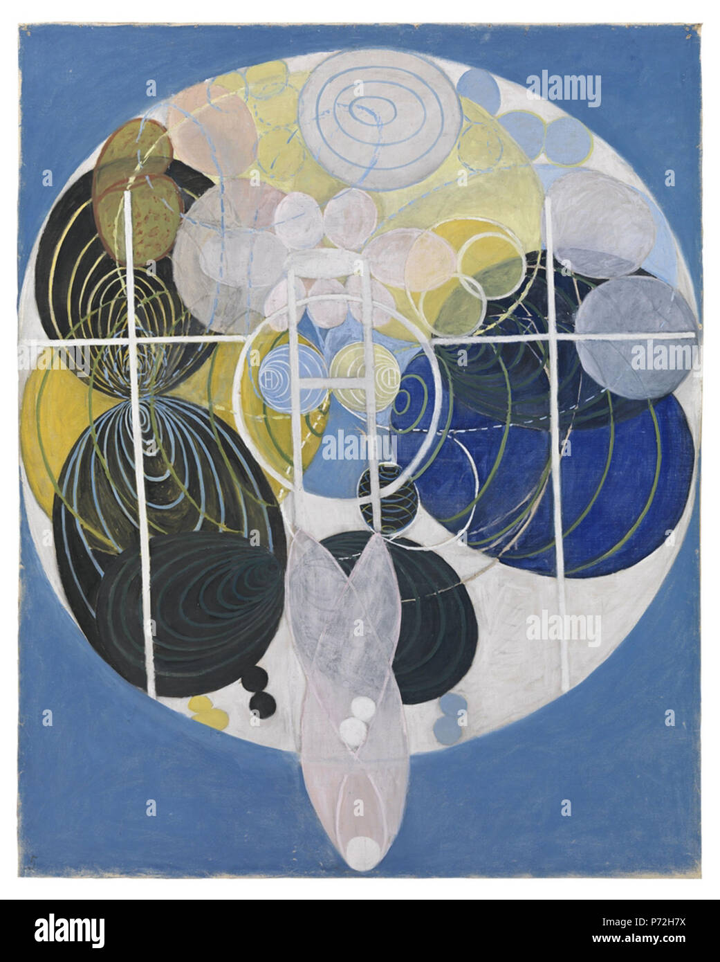 Hilma af Klint, Die große Figur Gemälde, nr 5, den Schlüssel zu allen Werken zu Datum, Gruppe III, die WU/Rosen, Serie 1907 Stiftelsen Hilma af Klint Verk. Foto: Albin Dahlström/Moderna Museet. 1907 19 Hilma af Klint - 1907 - Die große Figur Gemälde-Nr 5 - der Schlüssel zu allen Werken Aktuell - Gruppe III - Die WU-Rosen-Serie Stockfoto