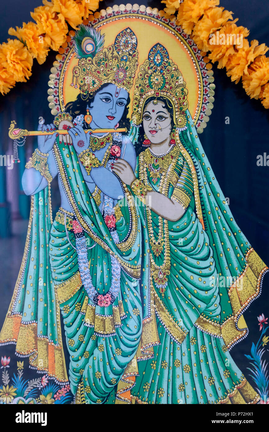 Krishna und Radha, Sri Thenday Yutthapani Tempel, Ho Chi Minh City, Vietnam, Indochina, Südostasien, Asien Stockfoto