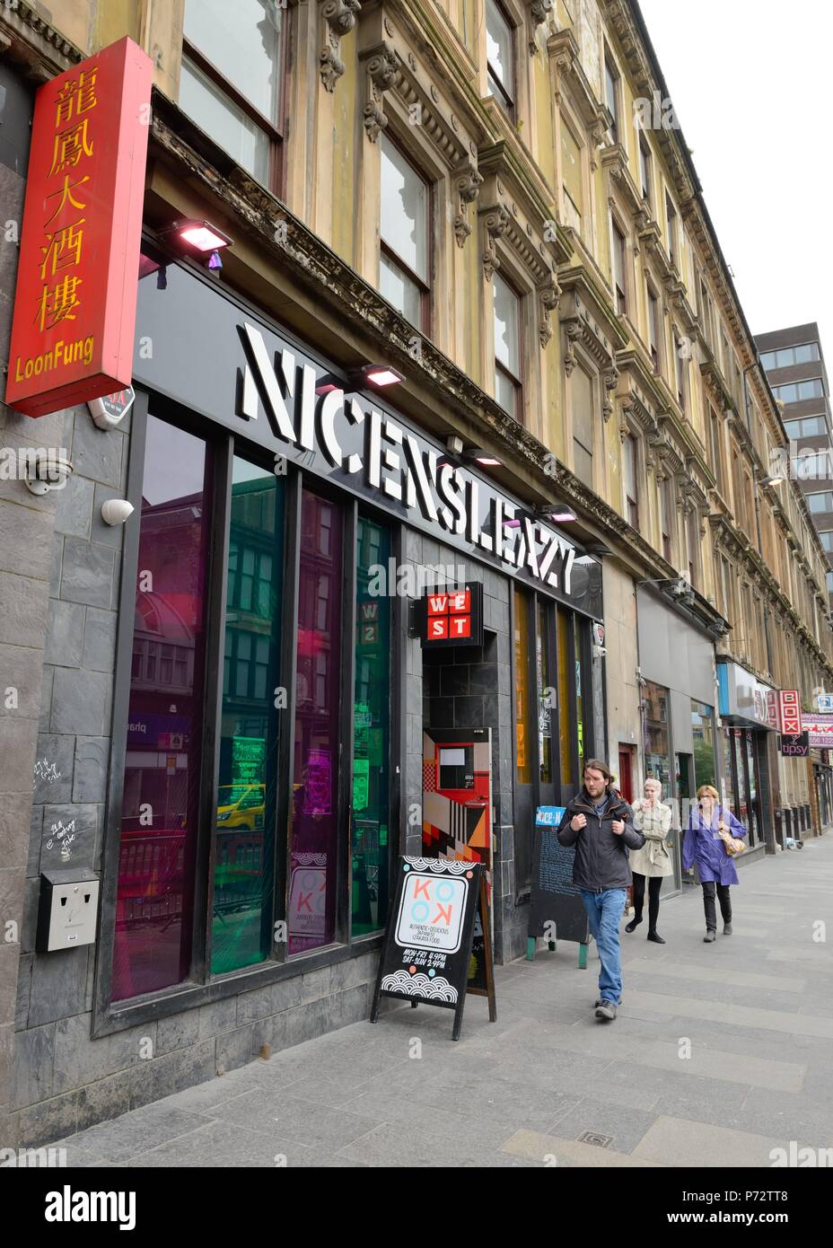 NiceNSleazy Nachtclub und eine Bar auf der Sauchiehall Street, Glasgow, Schottland, Großbritannien Stockfoto