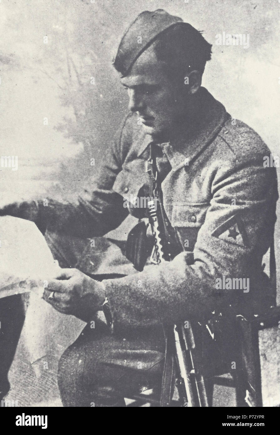 Englisch: Ilija Badovinac (1917-1944), slowakischer, slowenischer, parteiisch. 1944 21 Ilija Badovinac Stockfoto