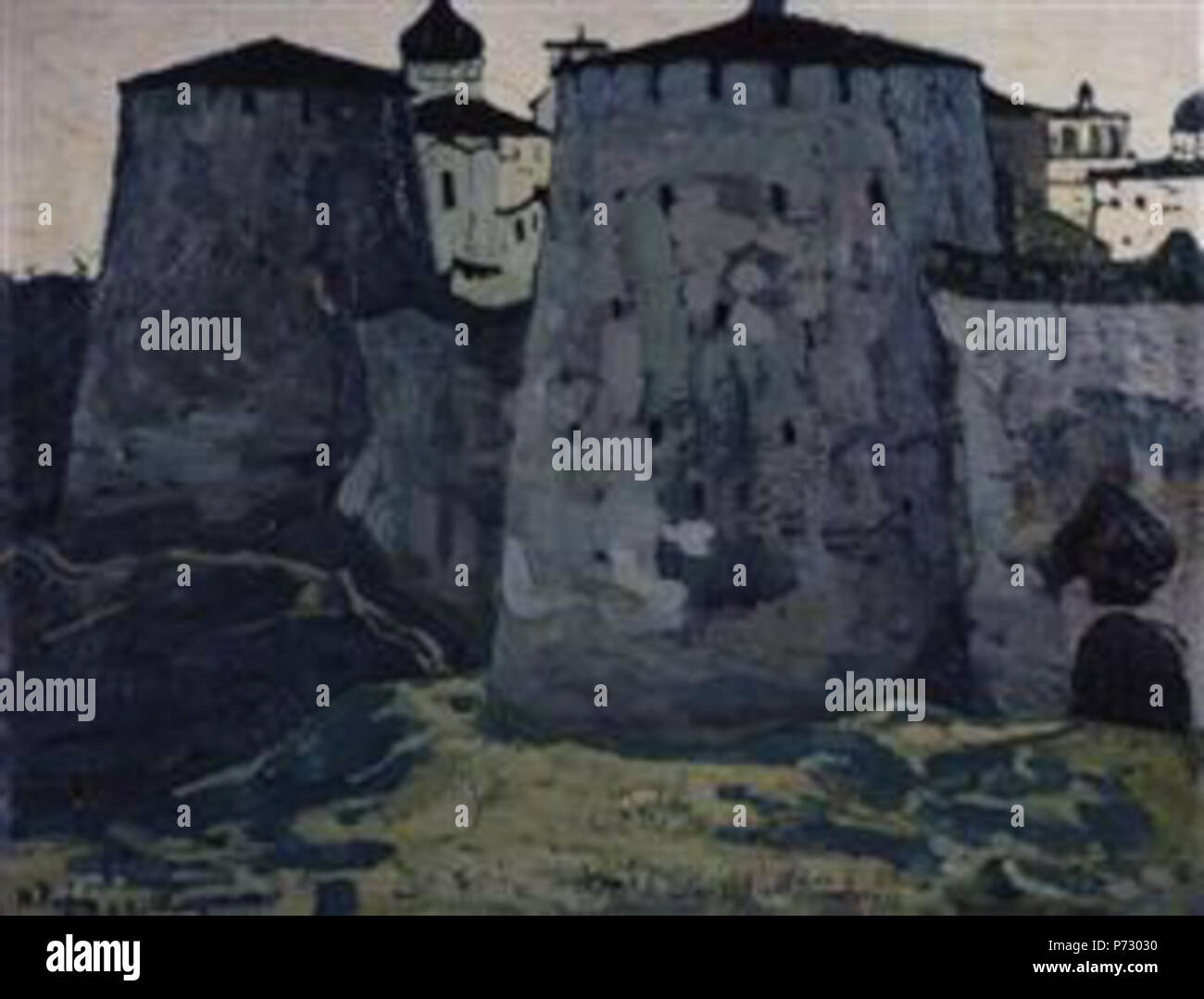 Die Arbeit von Nicholas Roerich. Vor 1947 22 Izborsk - Türme PinterestLarge -1903-1.jpg! Stockfoto