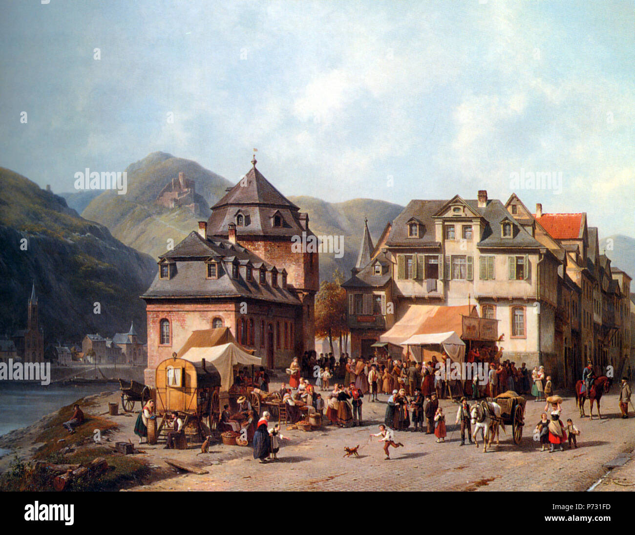 Englisch: Jacques Carabain: St. Goar am Rhein Français: Jacques Carabain - Sankt Goar sur le Rhin. N/A 145 Jacques Carabain - St. Goar am Rhein Stockfoto