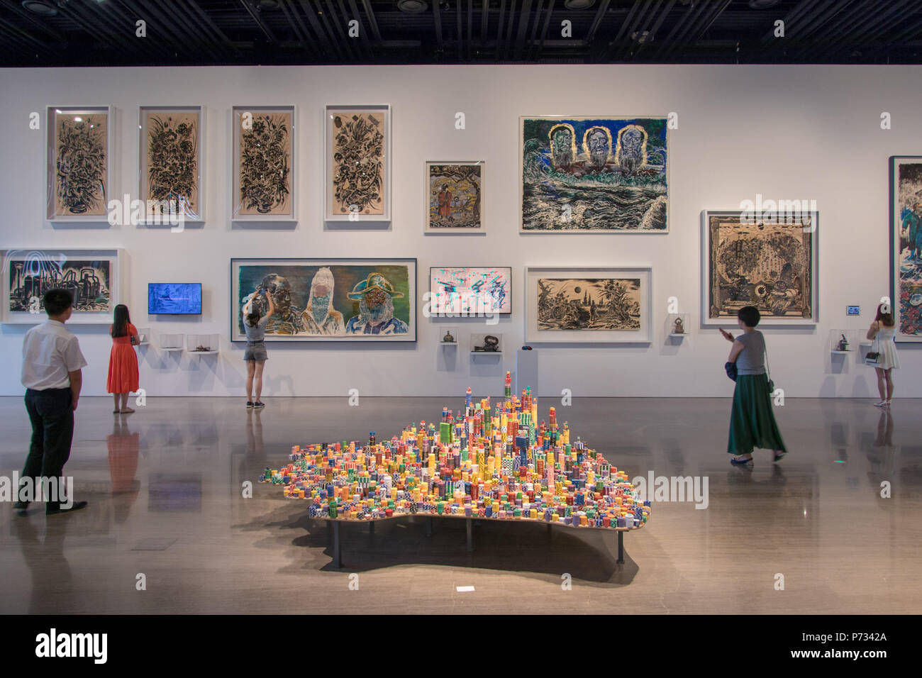 Shanghai, Shanghai, China, 3. Juli 2018. Eine Ausstellung namens "Kompass" am gleichen Tag an der BFC fosun Art Center eröffnet am Bund der Zhongshan Road. Credit: Costfoto/Alamy leben Nachrichten Stockfoto