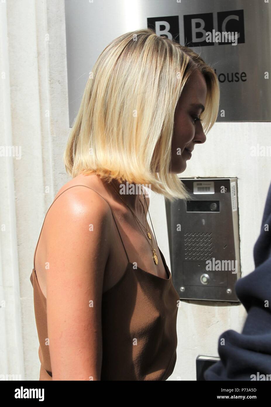 London, UK, 4. Juli 2018. Margot Robbie wurde in den BBC Studios in London gesehen Stockfoto