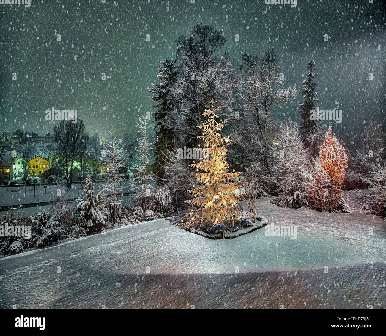 WEIHNACHTSKUNST: Heiligabend Stockfoto