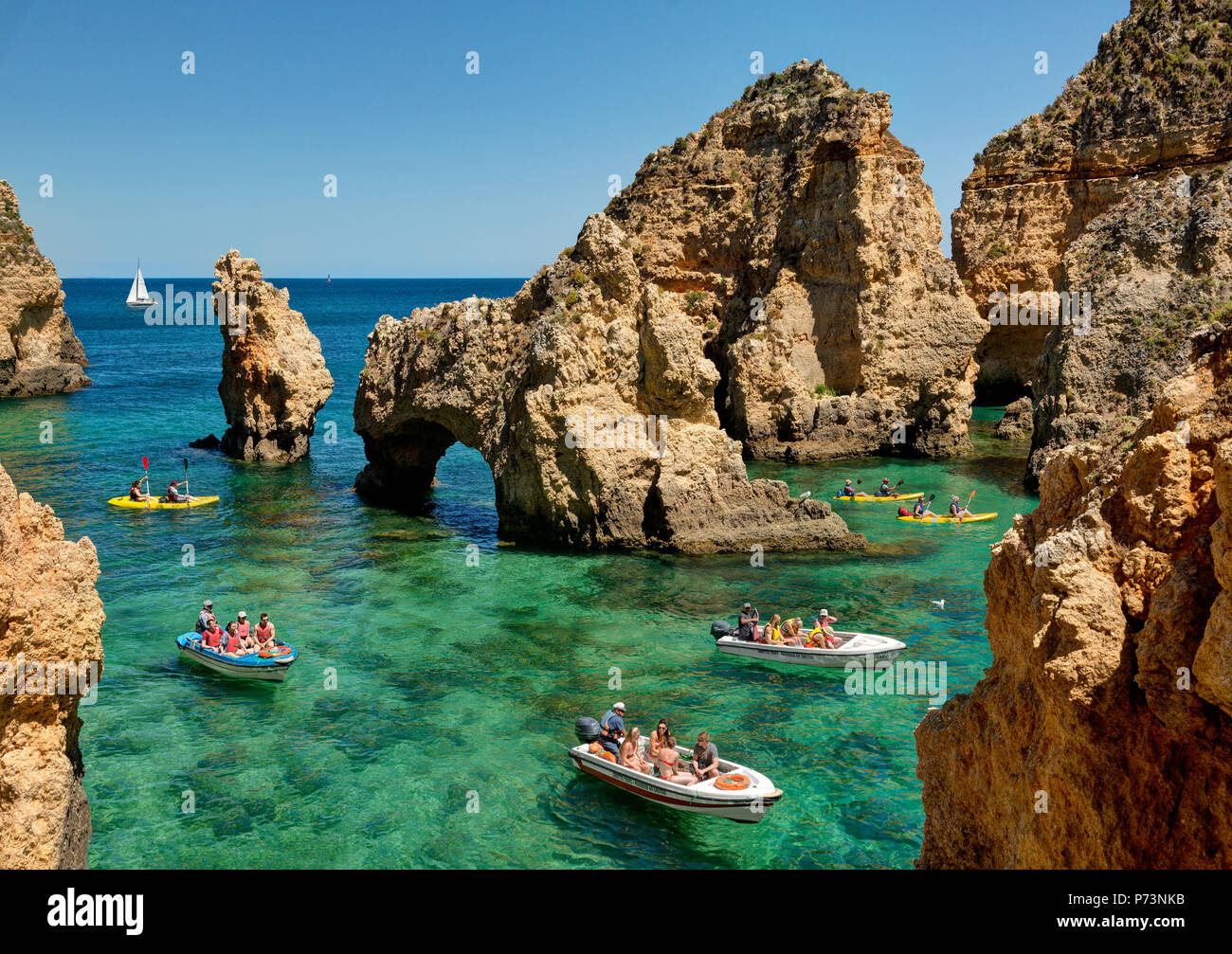 Ponta Da Piedade Lagos Algarve Portugal Im Sommer Stockfotografie Alamy