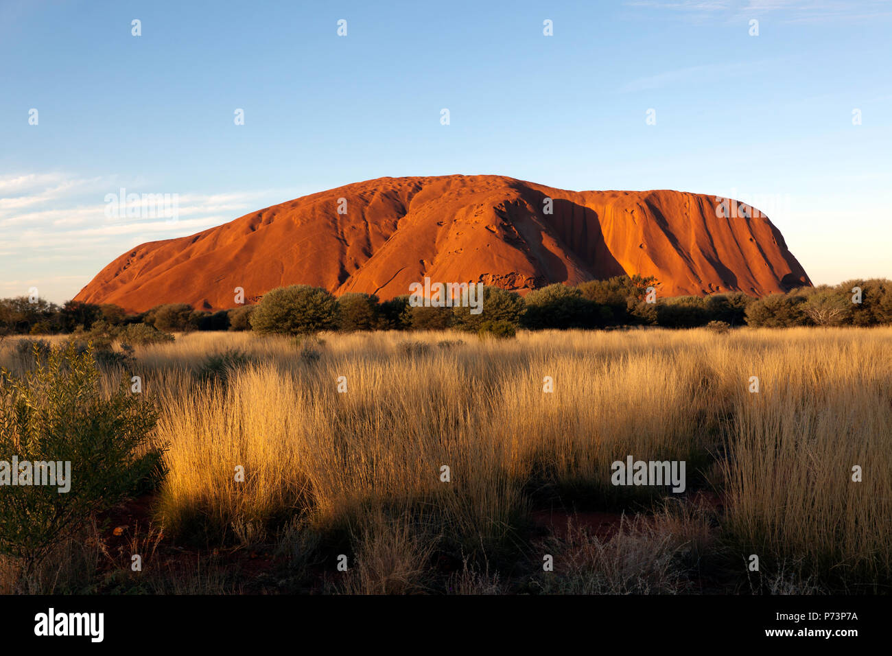 Blick auf Uluru, in der uluṟu-Kata Tjuṯa National Park, Northern Territory, Australien. Stockfoto