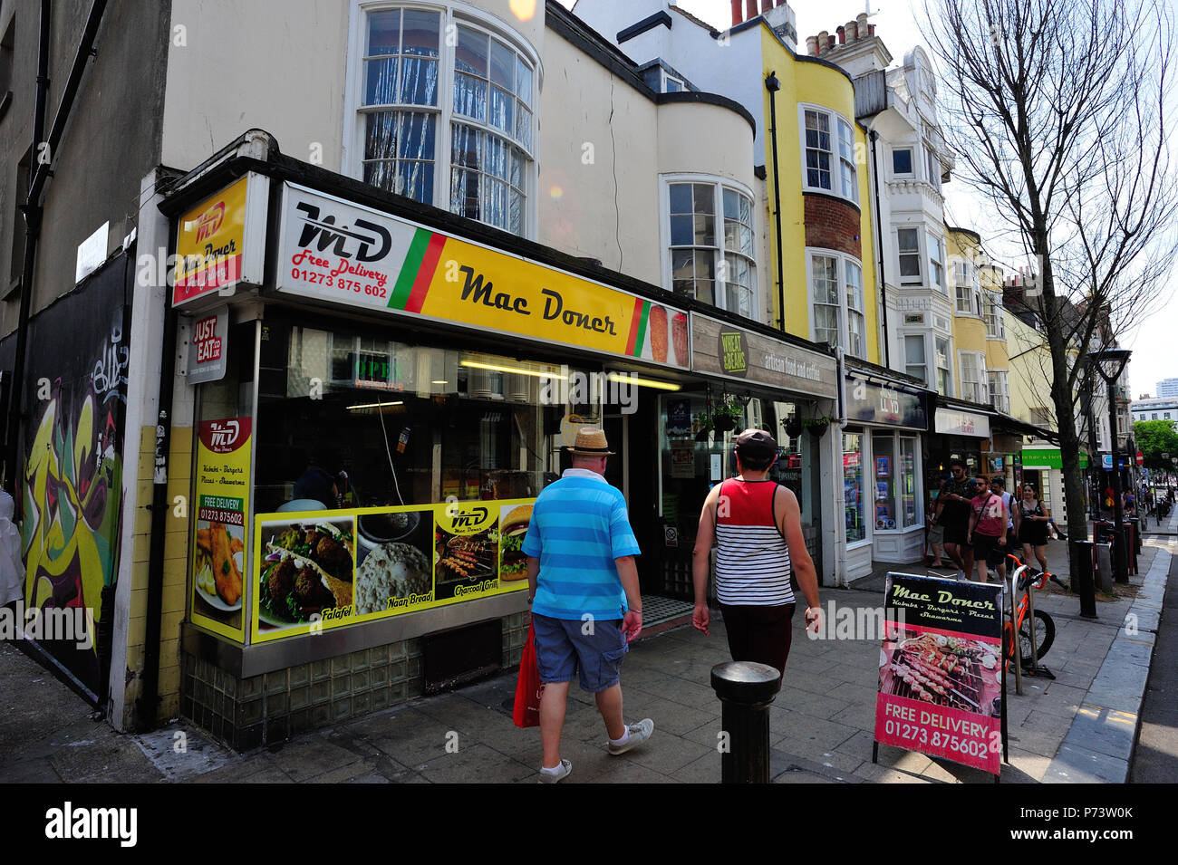 Mac Döner Kebab Shop in Brighton, englische Küstenstadt Brighton & Hove, East Sussex, England, Großbritannien Stockfoto