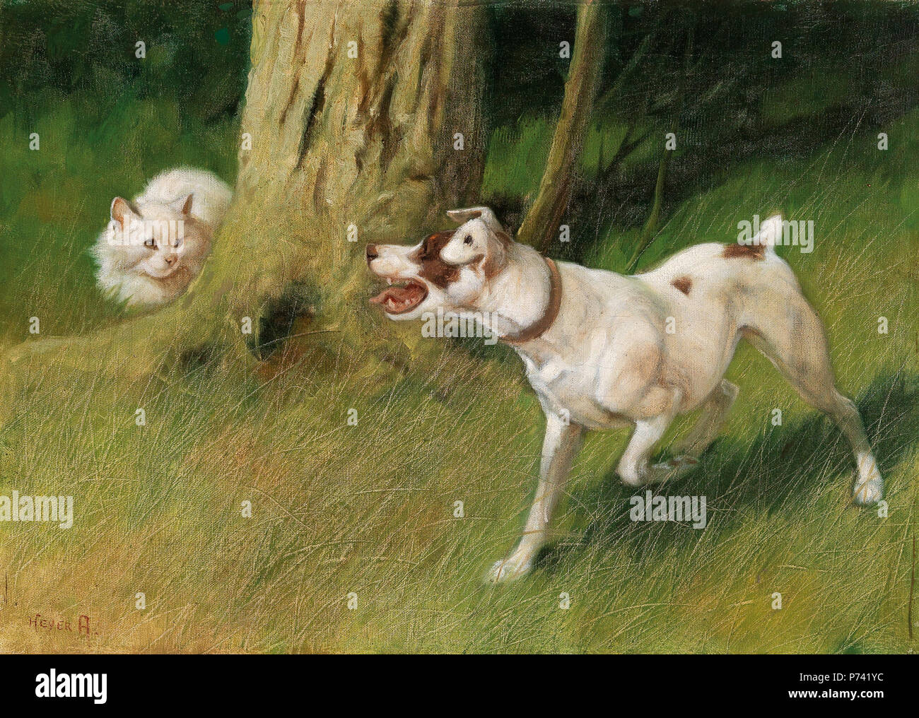 . Hund und Katze von 1931 12 Arthur Heyer - Hund und Katze Stockfoto