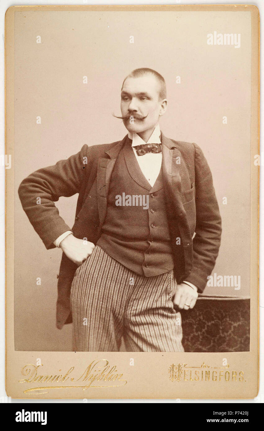 Fotostudio Portrait von Axel Gallén, schiefen, Helsinki, 1890 Stockfoto