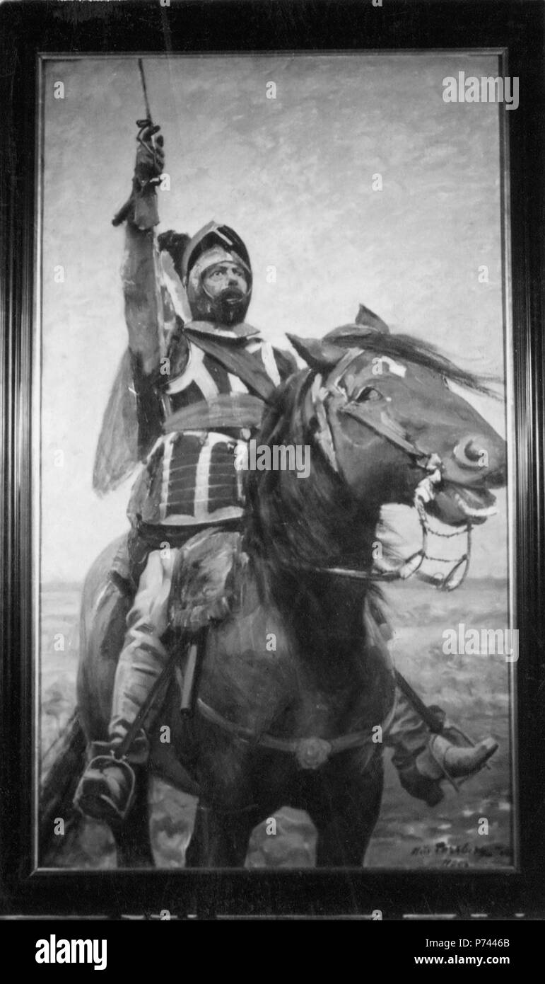 . Englisch: Pferd und Reiter Svenska: Häst med ryttare. Studie bis Gustav II Adolf i slaget vid Lützen 1888 141 Pferd und Reiter (Nils Forsberg) - Nationalmuseum - 19664 Stockfoto