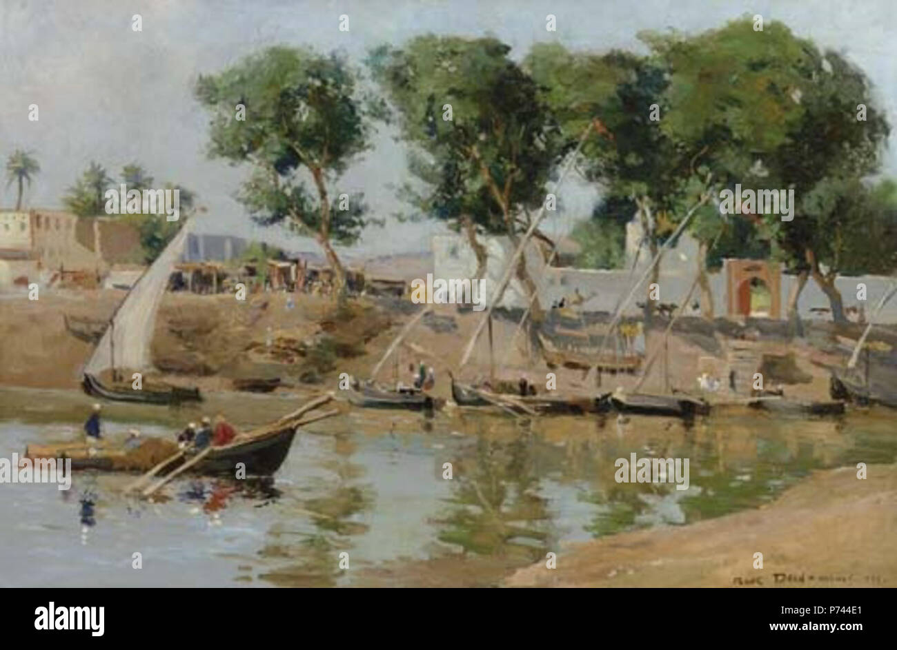 . Bootfahren auf dem Fluss Nil 1899 8 Bootfahren auf dem Fluss Nil Frank Dean Stockfoto