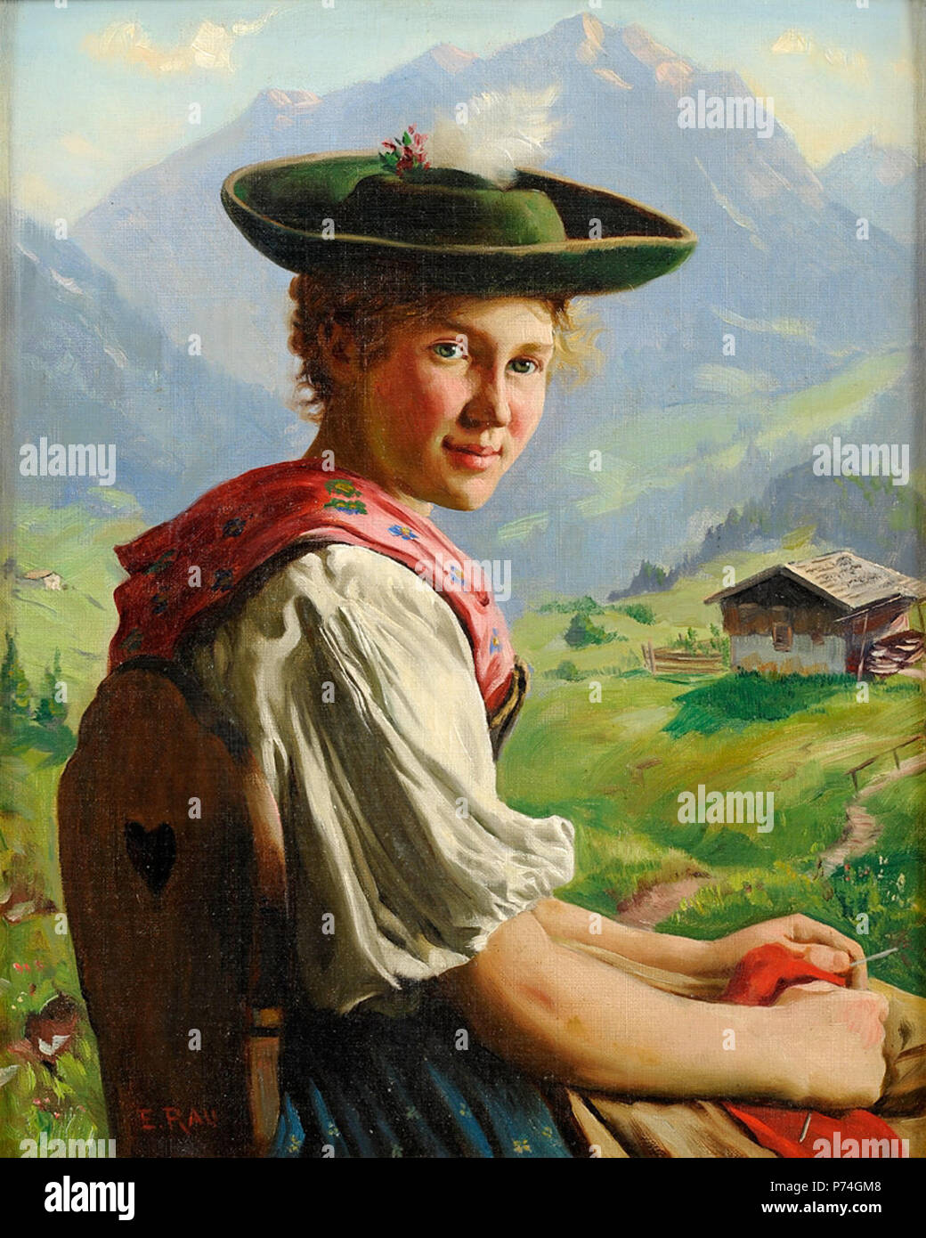 38 Emil Rau Ein hübsches Dirndl Stockfoto