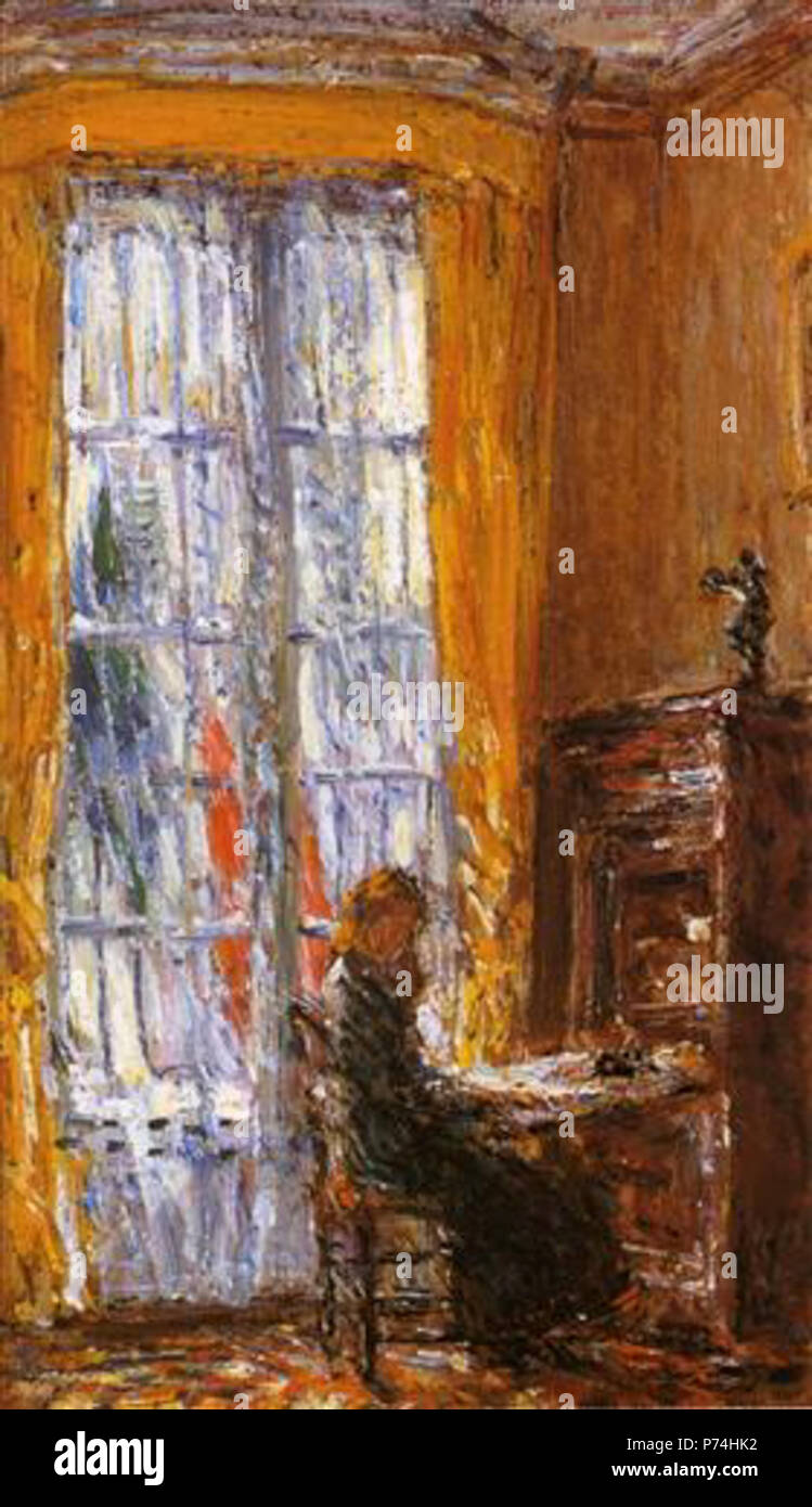 Arbeit von Childe Hassam. Vor 1935 135 Hassam - - - am Schreibtisch Stockfoto