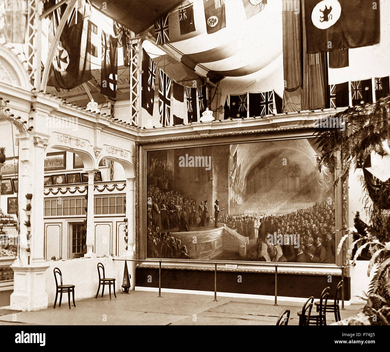 Die Victoria Court, der französisch-britischen Ausstellung in der Weißen Stadt, London, 1908 Stockfoto