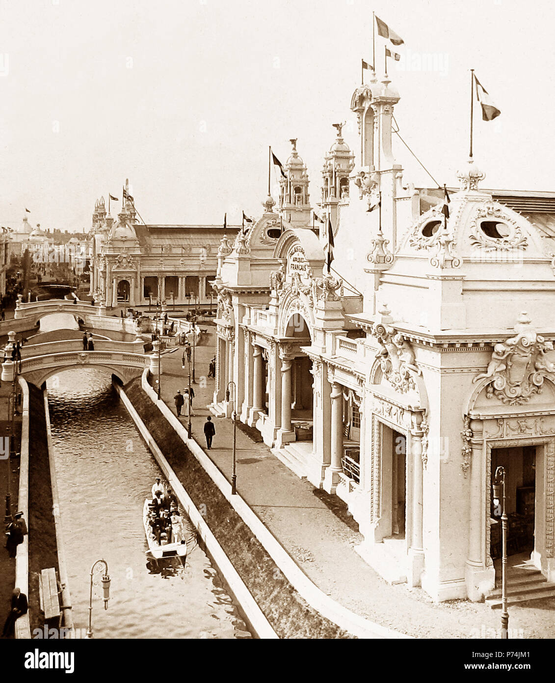 Französischer Palast der angewandten Künste, der französisch-britischen Ausstellung in der Weißen Stadt, London, 1908 Stockfoto