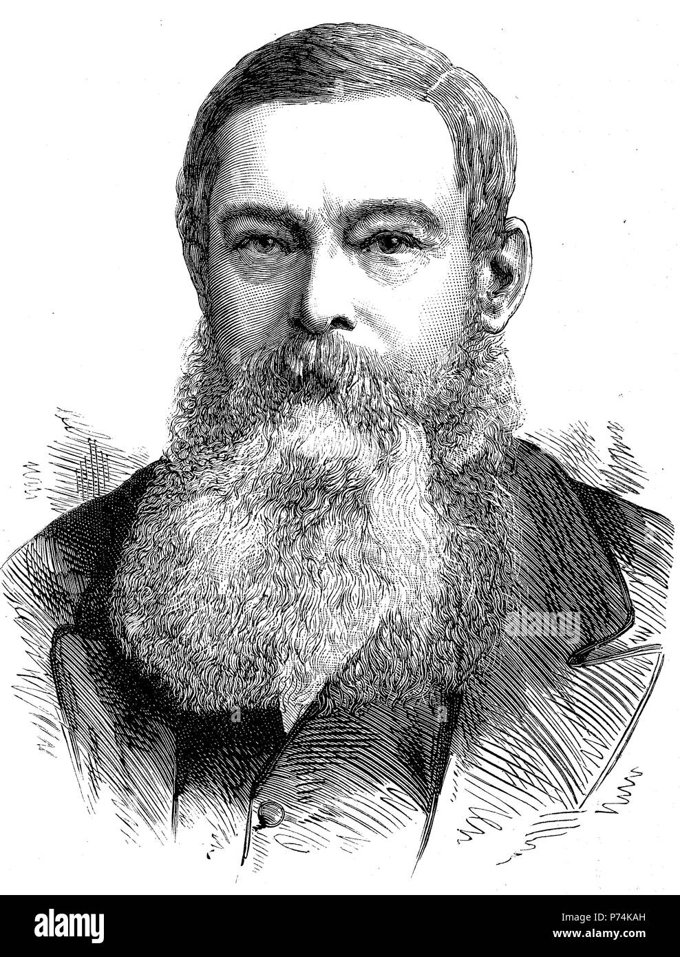 Den Abschluß des Friedens im Transvaal. J.H. Marke, Präsident der Orange Free State und dem Vermittler zwischen der britischen Regierung und die Buren, Erster Burenkrieg, auch erste Anglo-Boer Krieges, der Krieg oder der Transvaal Transvaal Rebellion, 1880 - 1881, digital verbesserte Reproduktion von einem ursprünglichen Drucken aus dem Jahr 1881 Stockfoto