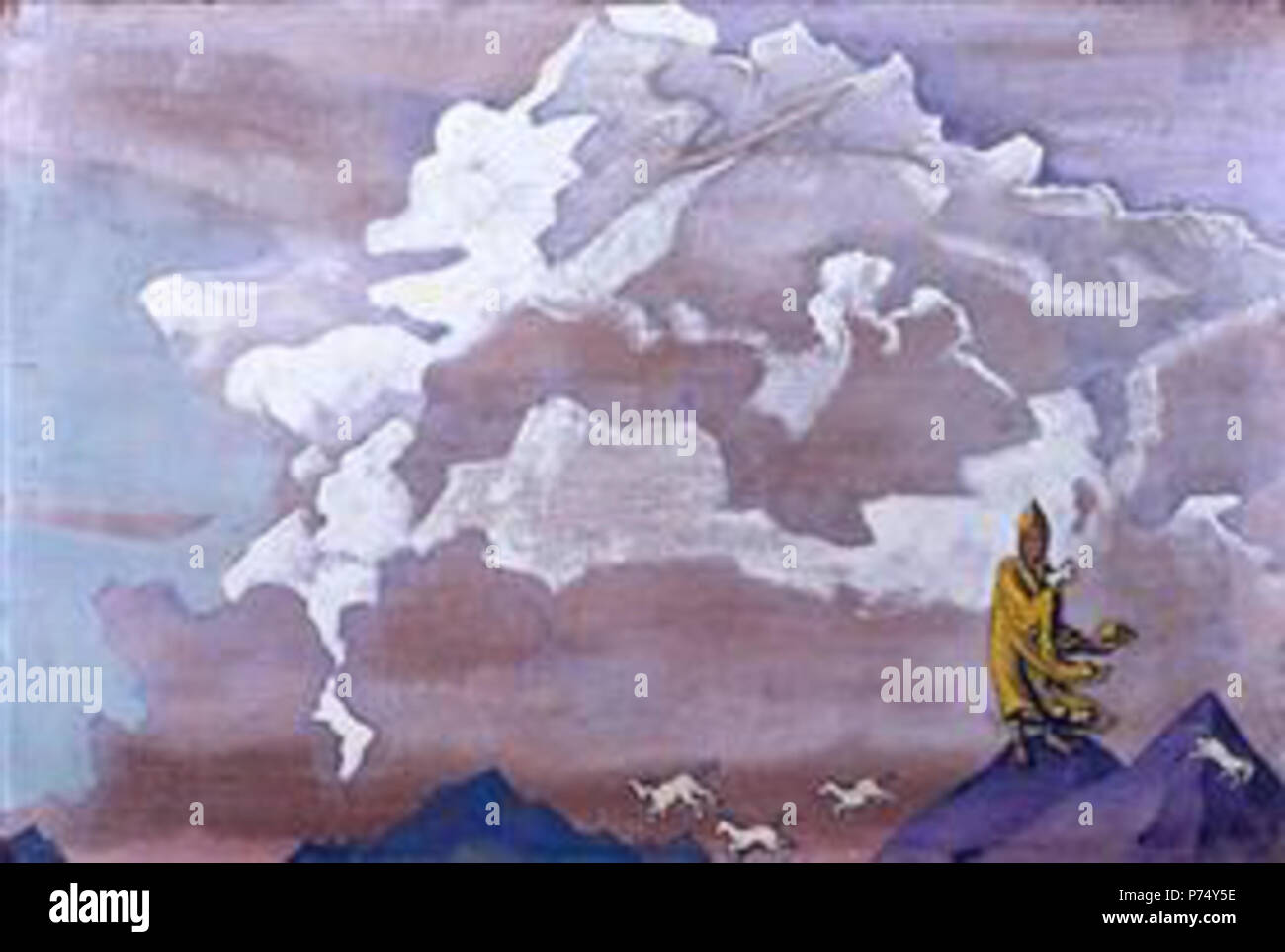 Die Arbeit von Nicholas Roerich. Vor 1947 54 Weiß - Pferde-1925.jpg! PinterestLarge Stockfoto