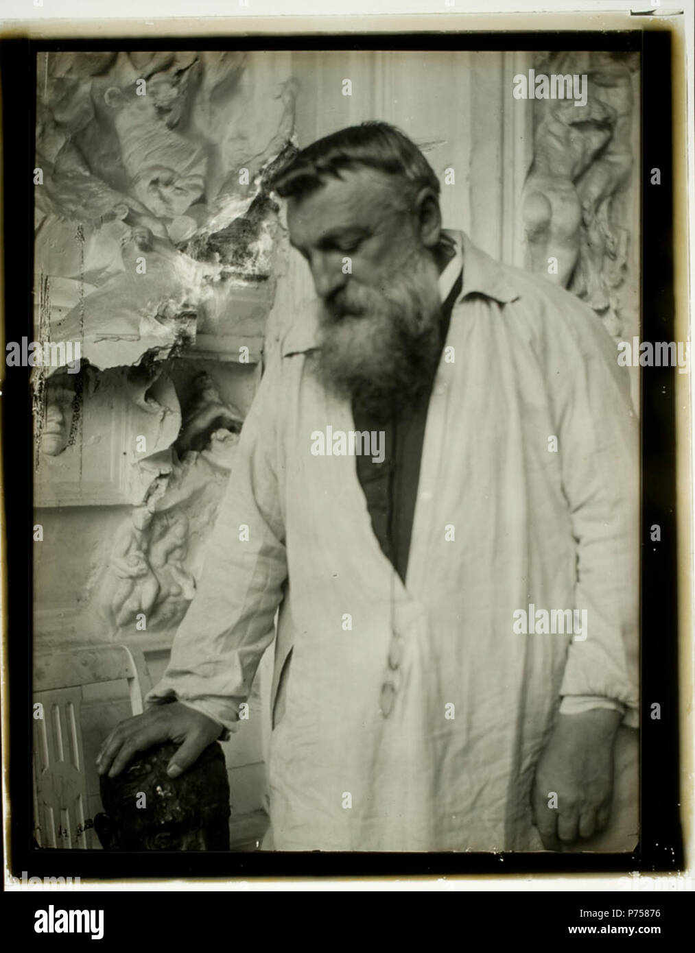 Public Domain Gelatine Silber Glas Interpositivs. ca. 1905 13 Auguste Rodin Gertrude Kaesebier Stockfoto