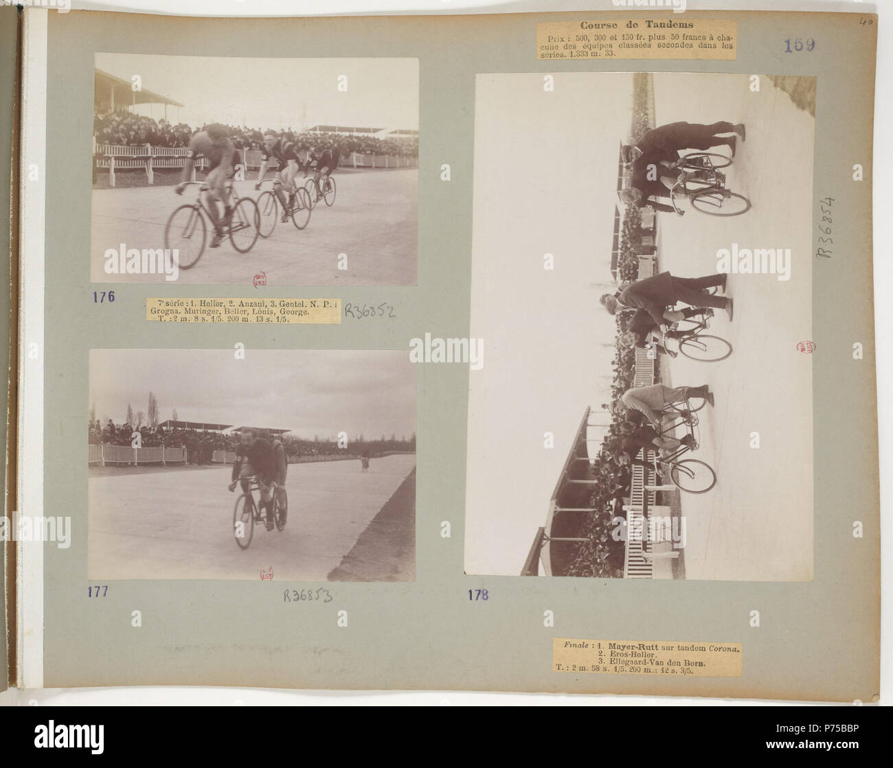[Sammlung Jules Galan. / Sportliche]: T.16. Années 1901 et 1902/Jules Beau: F.40. [Grand Prix de Pâques, vélodrome du Parc des Princes, 23 mars 1902];. Zwischen 1901 und 1902 21 Btv 1b 8433343 m-p083 Stockfoto