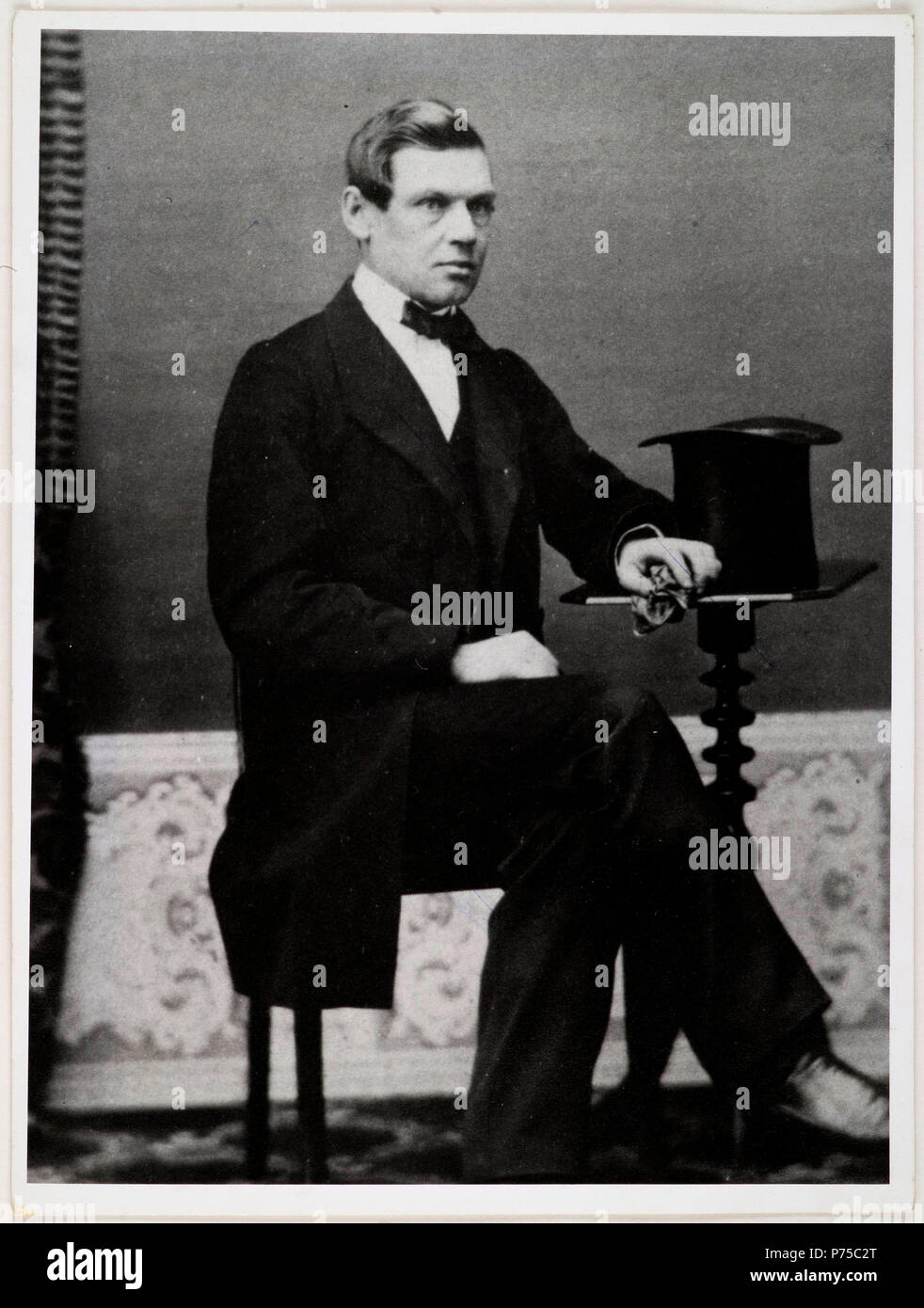 Portrait von Leopold Claessen, die Wandmalereien im Alberga, das Herrenhaus von Maria Gallén der Familie gemacht, in den 1870er Jahren. Vielleicht genommen 1870-1879 Stockfoto