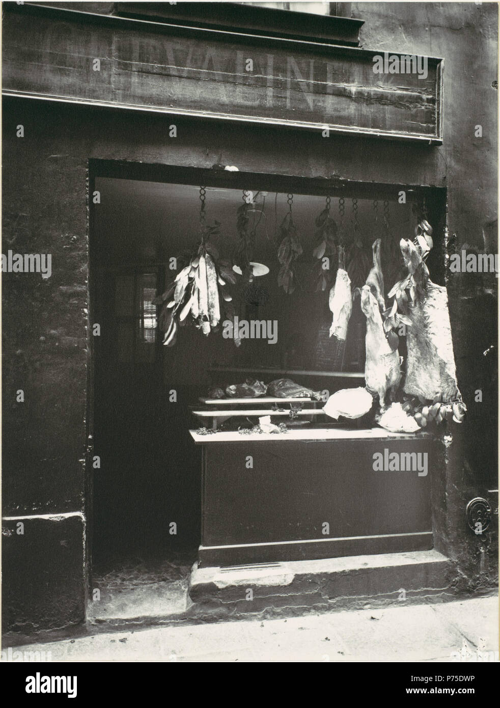 120 Eugène Atget, Boucherie, Rue Christine, 1920er Jahre Stockfoto