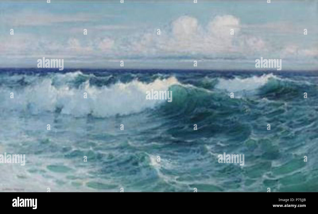 Englisch: Brechen von Wellen, Ölgemälde von Lionel Walden. nicht gegeben  156 Lionel Walden-brechenden Wellen Stockfotografie - Alamy