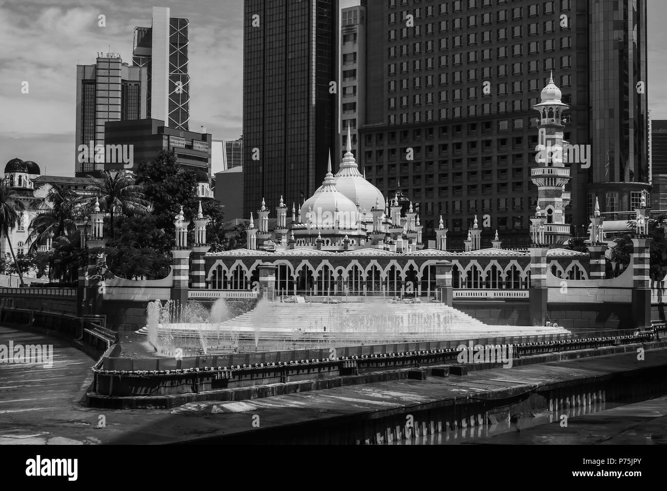 Kuala Lumpur, Malaysia - Okt 14,2017: Masjid Jamek Moschee, die im Herzen der Stadt Kuala Lumpur entfernt. Stockfoto