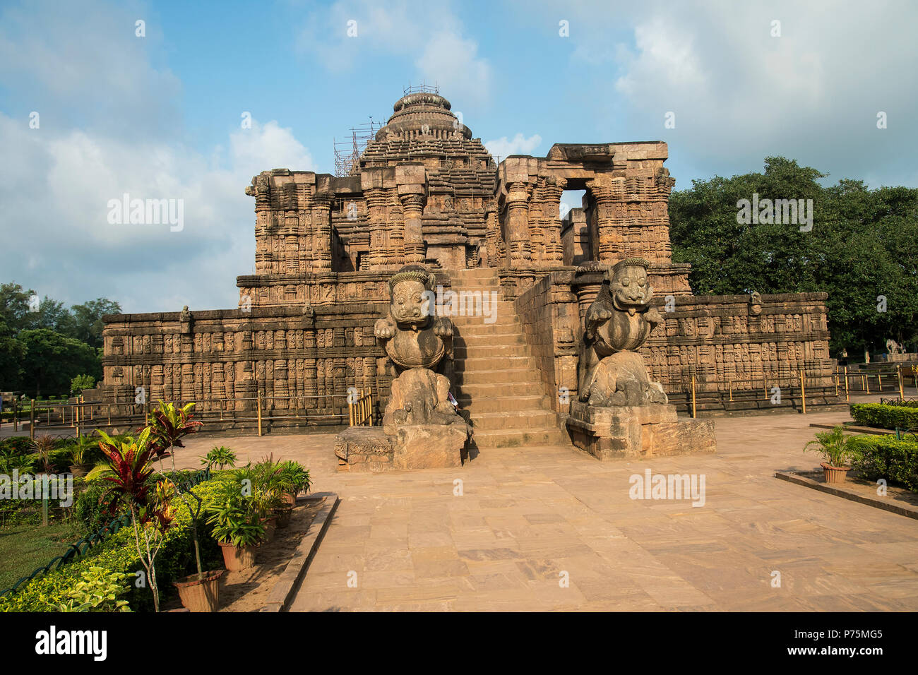 Das Bild der Blick von Konark Sonnentempel in Odisha, Indien Stockfoto