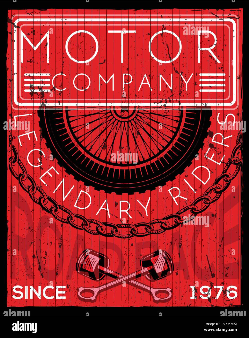 Motor-zyklus Poster grafik design Stock Vektor
