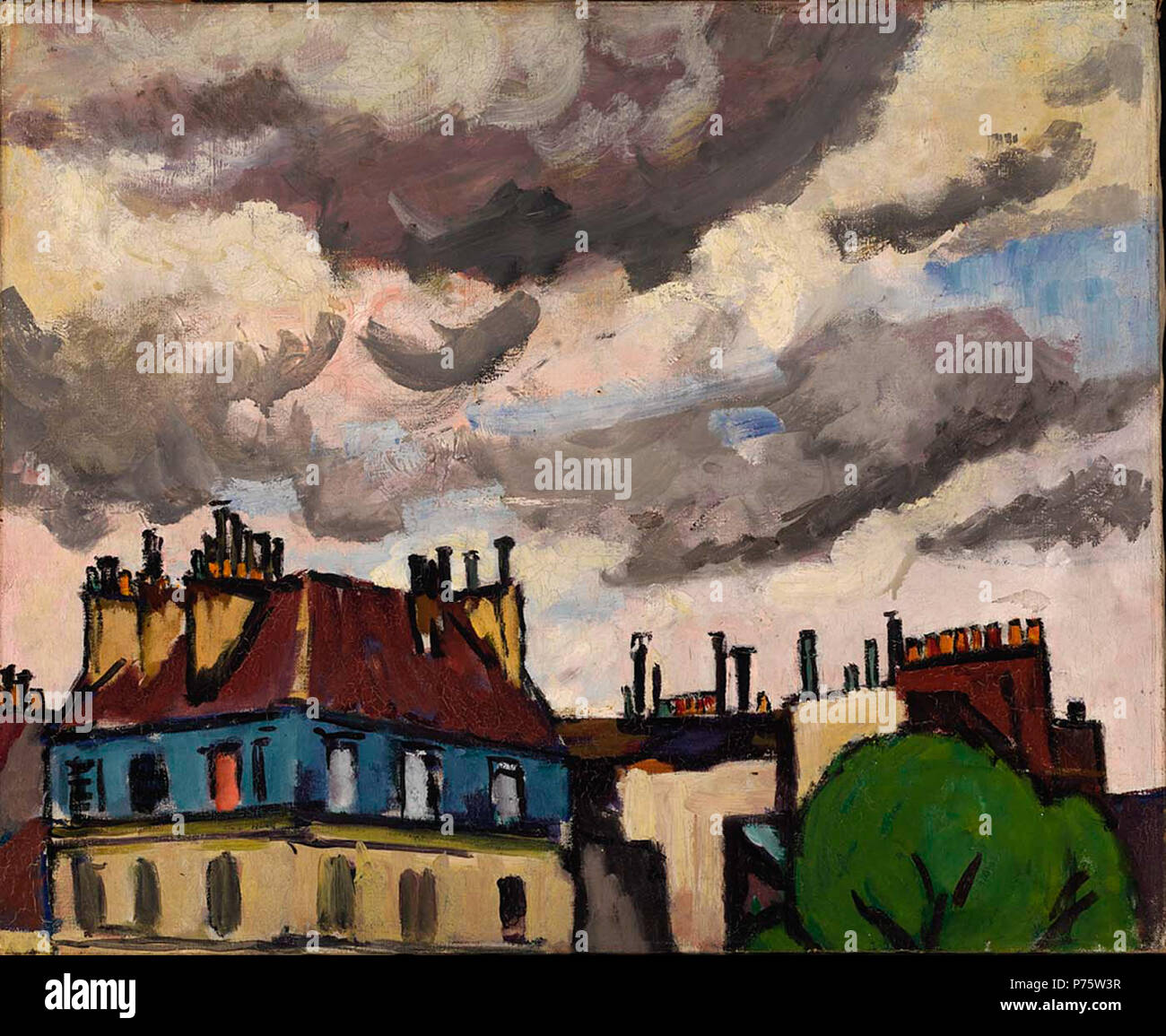 1967.6.14 003 44 H. Lyman Saÿen - Dächer und Wolken, Paris-1967.6.14 - Smithsonian American Art Museum Stockfoto