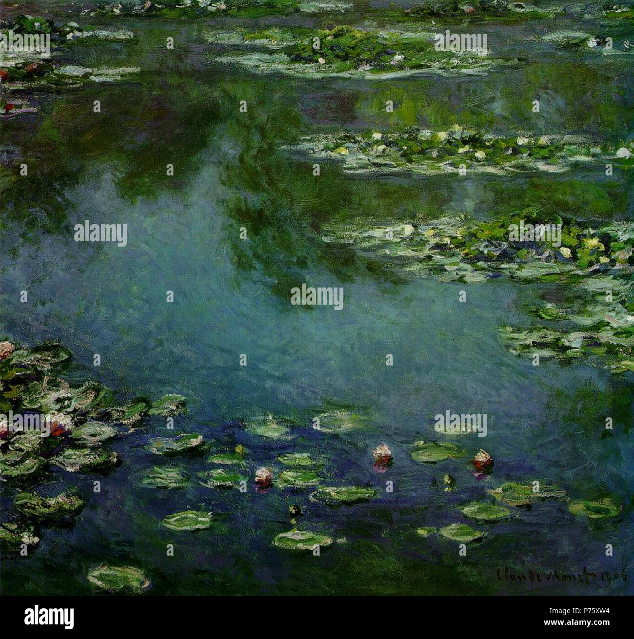 Englisch: Wasserlilien von Claude Monet. 1906 166 Monets Seerosen Stockfoto