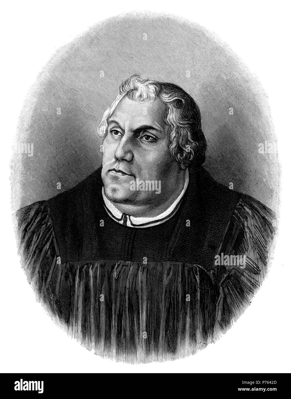 Luther, Martin (1483-1546), deutscher Reformator. Nach dem Altarbild in der Stadtkirche von Weimar (1552 von Lukas Cranach, im Jahre 1555 von seinem Sohn beendet begonnen), Lukas Cranach d. Stockfoto