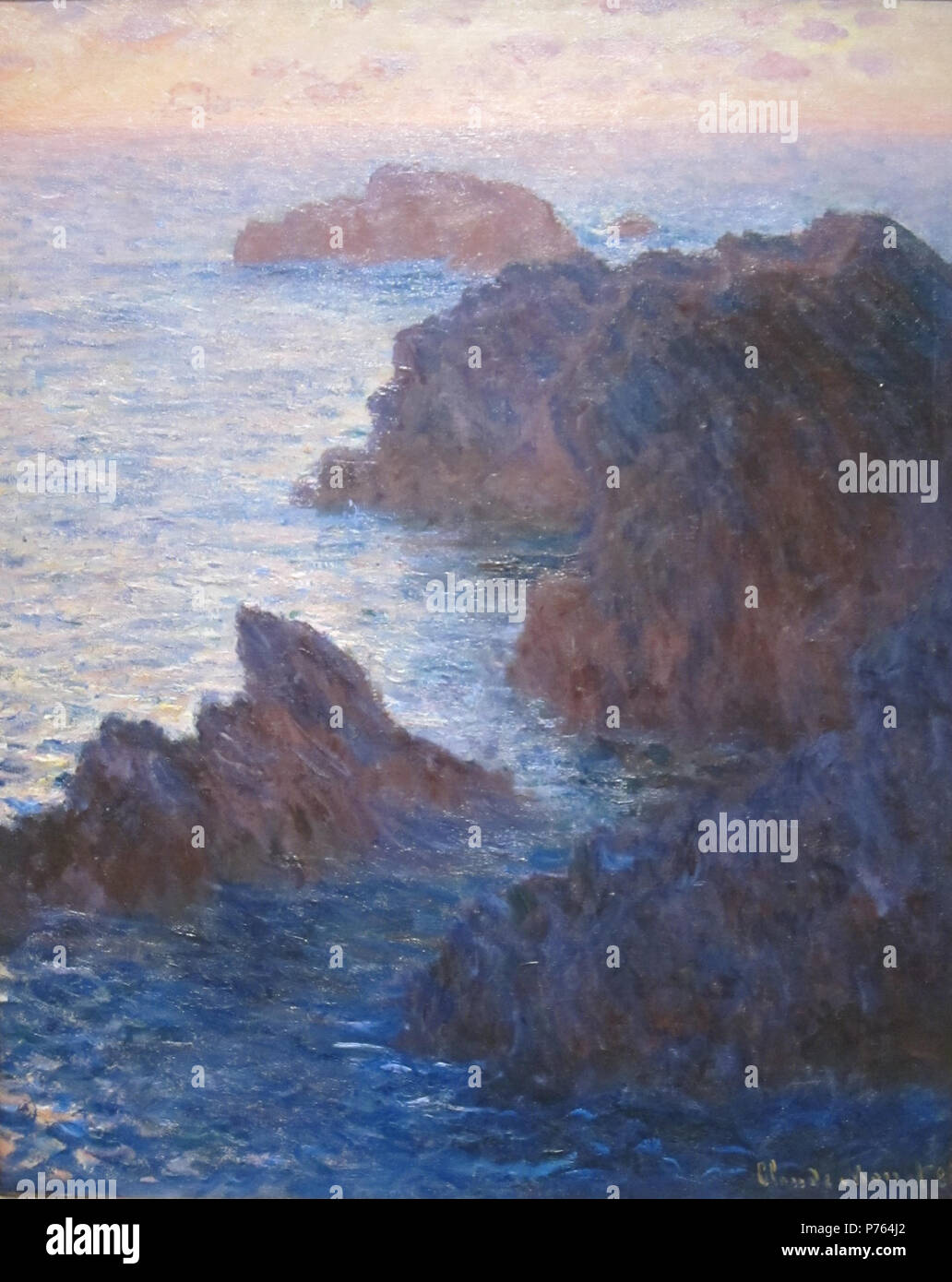 Englisch: Felsen bei Belle-Ile, Port - Bangor von Claude Monet, 1886, Cincinnati Art Museum. 1886 203 Felsen bei Belle-Ile, Port-Bangor von Monet, 1886 Stockfoto