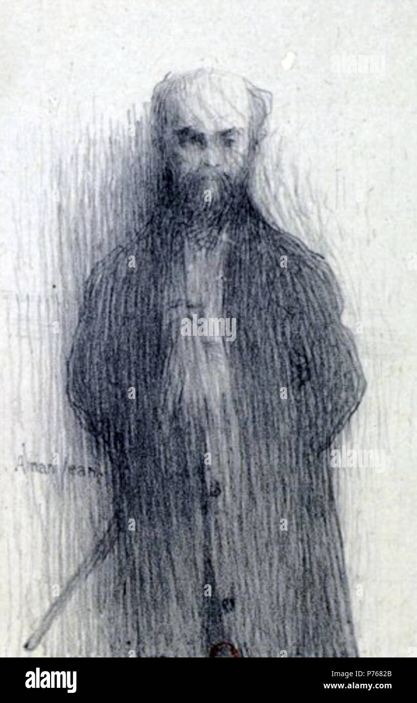 . Portrait des französischen Dichter Paul Verlaine (1844-1896). Lithographie von Edmond Aman-Jean (1858-1936) nach seiner eigenen Malerei. 1896 184 Paul Verlaine von Edmond Aman-Jean Stockfoto
