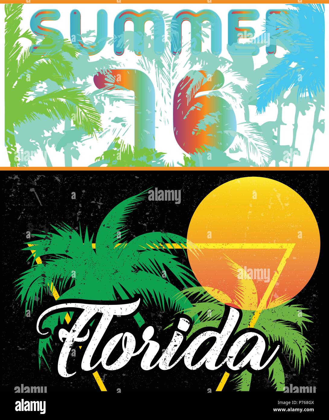 Florida Segeln poster Design Template Stock Vektor