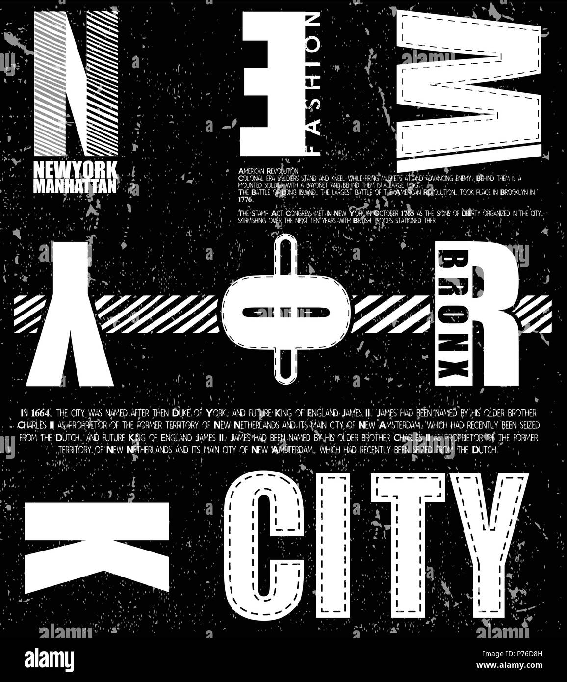 New York Fashion T-Stück Typografie grafik design Stock Vektor