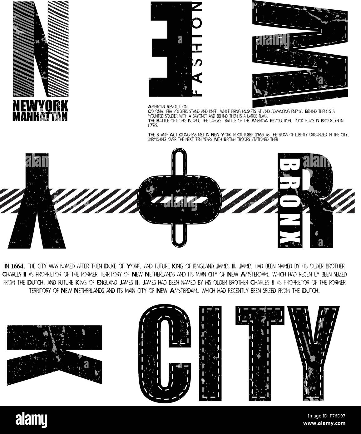 New York Fashion T-Stück Typografie grafik design Stock Vektor