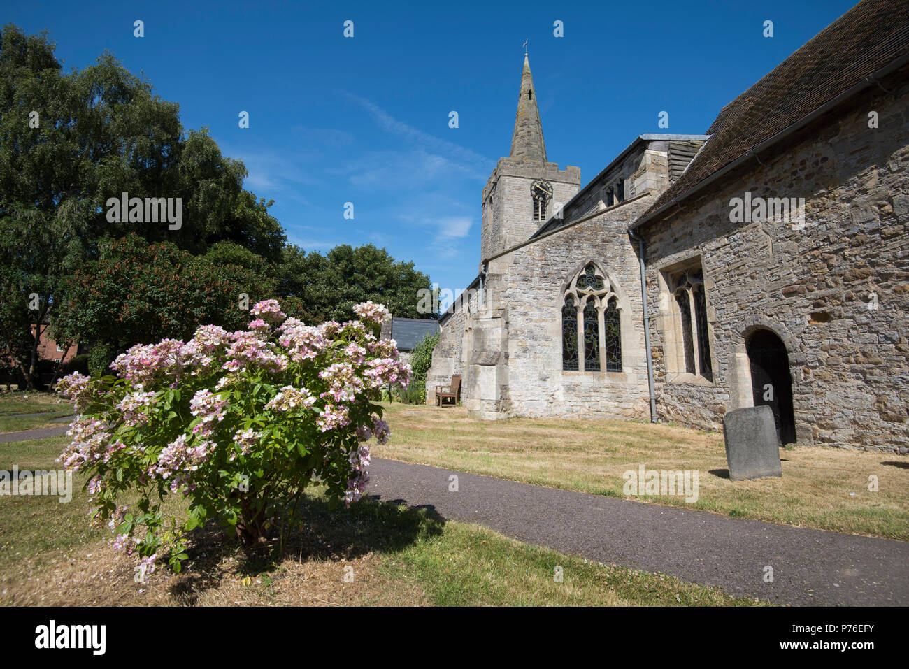 Kirche der Heiligen Dreifaltigkeit in der Ortschaft Wysall, Nottinghamshire England Großbritannien Stockfoto