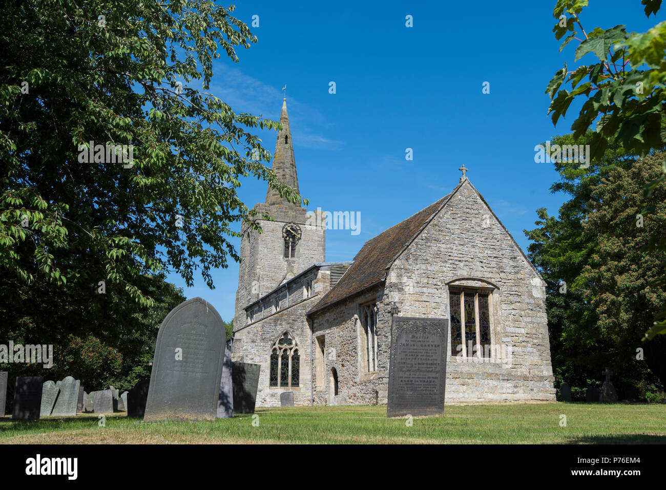 Kirche der Heiligen Dreifaltigkeit in der Ortschaft Wysall, Nottinghamshire England Großbritannien Stockfoto