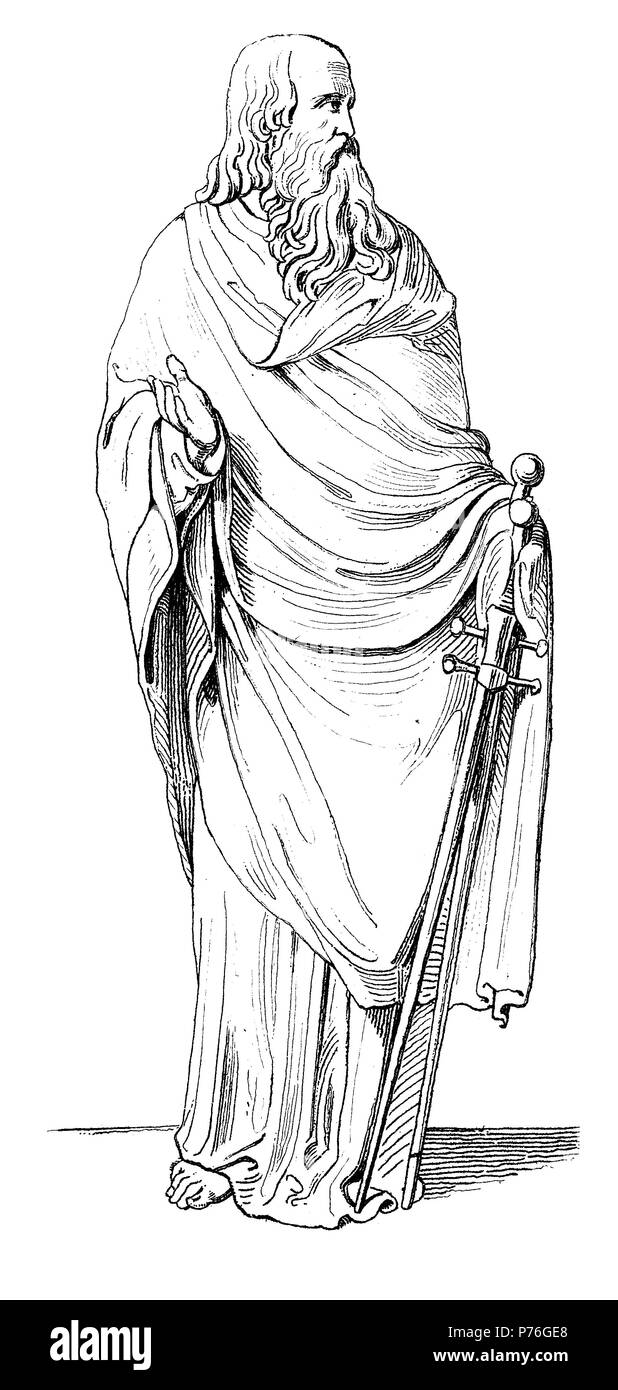 Der Apostel Paulus, der gemeinhin als Saint Paul, digital verbesserte Reproduktion einer Vorlage drucken aus dem Jahr 1881 bekannt Stockfoto