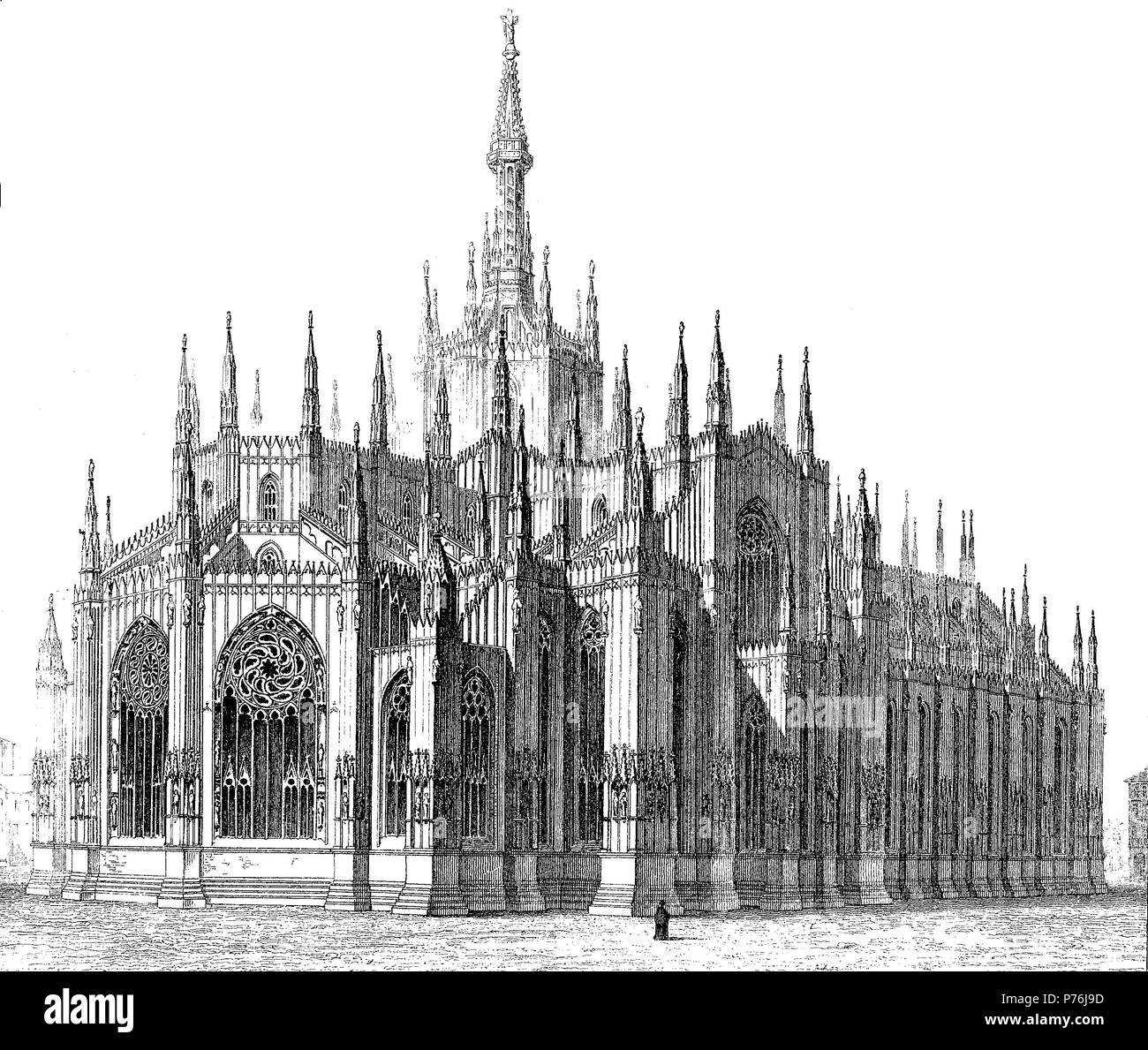 Mailänder Dom, Duomo di Milano, die Kathedrale Kirche von Mailand, Lombardei, Italien, digital verbesserte Reproduktion einer Vorlage drucken aus dem Jahr 1881 Stockfoto