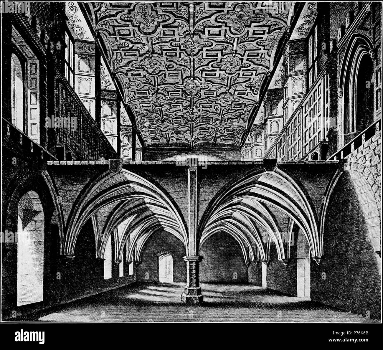 Englisch: Stuckdecken in das Kloster von St. Helen's, London. 1912 4 Elisabethanischen Personen - St. Helen's Decke Stockfoto