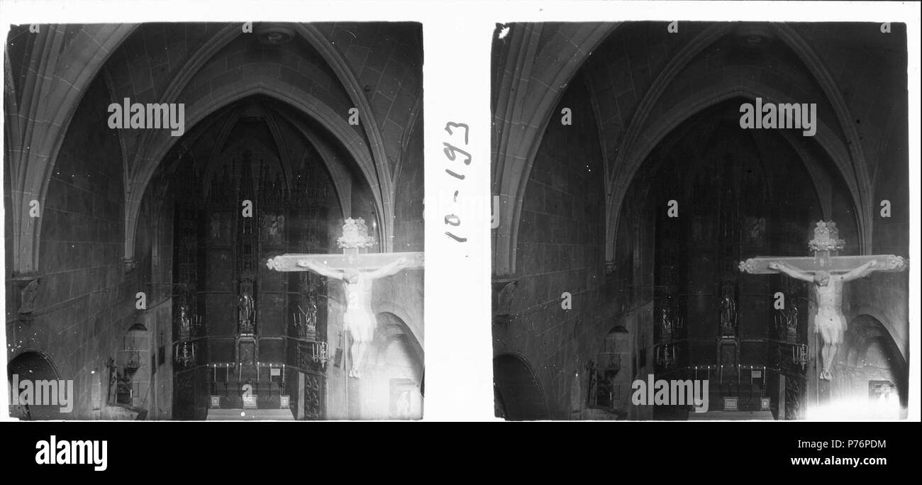 226 Vista interior ich Altar große esglèsia Mollet del Vallès (1915) Stockfoto