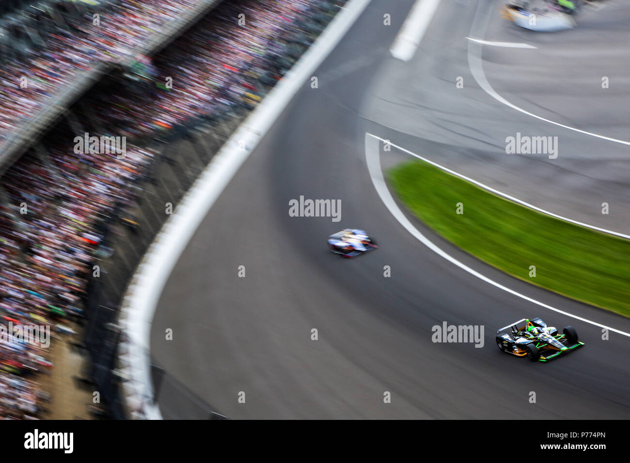 Salbei Karam von Dreyer & Reinbold Racing in seiner Nummer 24 Auto an der Indy 500-Rennen. Credit: Andy Clary/Spacesuit Medien. Stockfoto