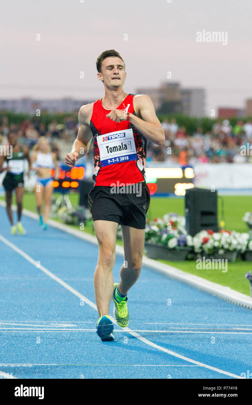 Polnische Racewalker Dawid Tomala Konkurrieren Auf Dem P T S Leichtathletik Meeting Im Sport Website Von X Bionic Sphere Im Samorin Slowakei Stockfotografie Alamy